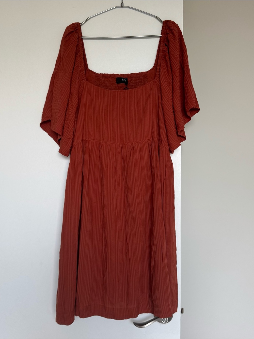 NWT ABLE Sharon Square Neck Dress with Pockets XL